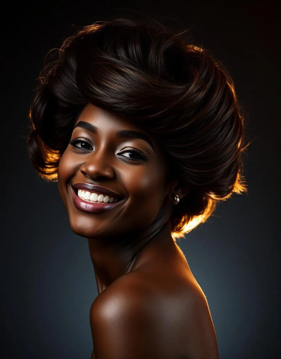 Glossy voluminous blowout styled at Velvet Edge Salon, Centurion